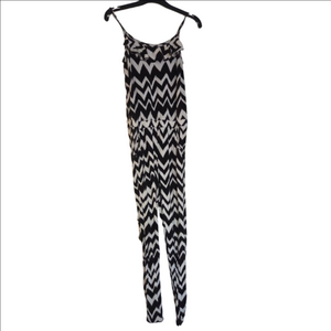 Girl's dex Black & White Chevron Jumpsuit 12